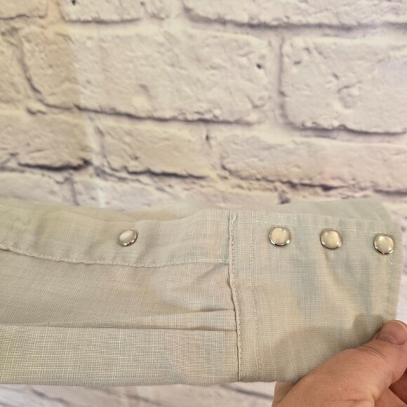 Vintage Western Classic Pearl Snap Long Sleeve Shirt Mint Green - Picture 3 of 6
